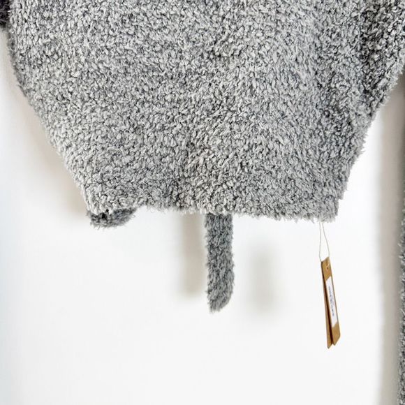 SKIMS Cozy Knit Wrap Top Gray Smoke Size Small Medium Fuzzy Long Sleeve NEW - Picture 14 of 16